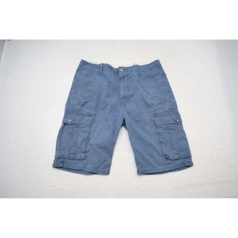Levi's Cargo‎ Shorts Blue Baggy Loose Flat Front Blue Mens Size 30 x 10